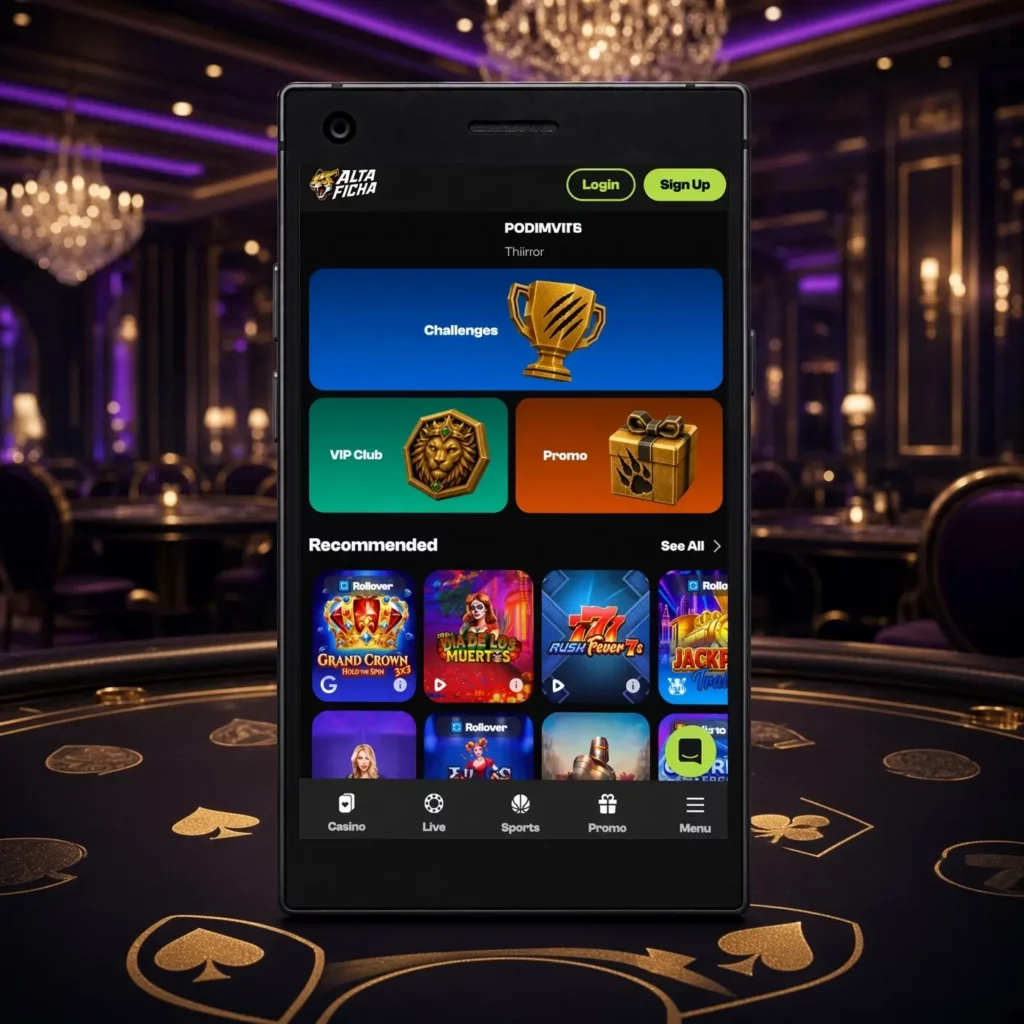 Playing Alta Ficha on a Mobile Device